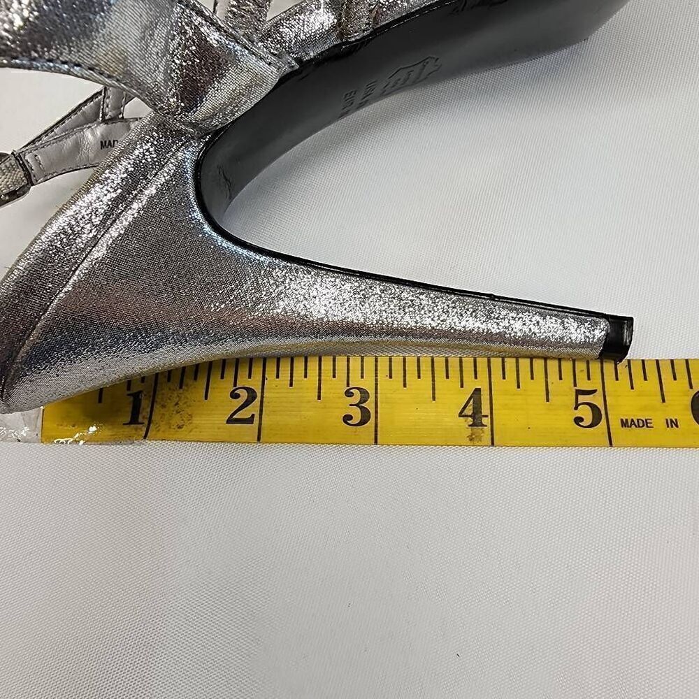 Adrianna Papell Boutique Size 8 Marla Silver Metallic Rhinestone High Heel Sanda - Picture 7 of 10